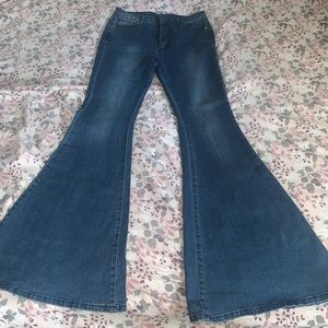 Stonewashed flare leg jeans from SHEIN